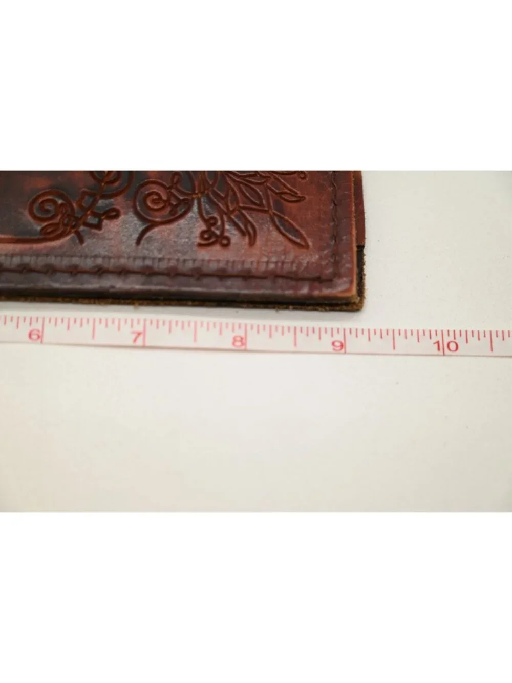 Unbranded Tooled Leather Journal Notebook Cover Vintage Rustic Snap Closure Gift